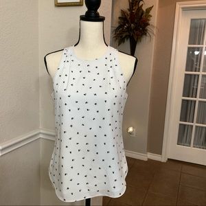Banana Republic white bee print tank top Size XS